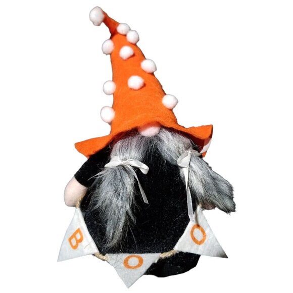 Halloween Gnomes With Polka Dot & Plaid Witch Hats Boo Banner Set of 3 - Picture 3 of 13